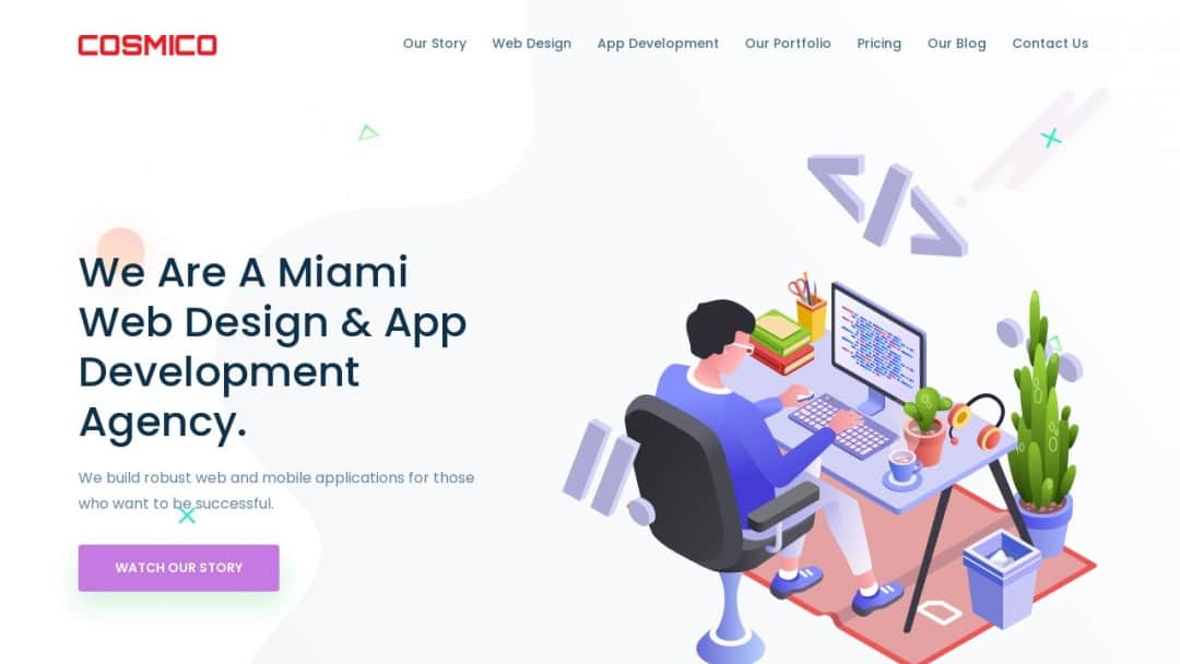 Screenshot of Cosmico Studios's Website