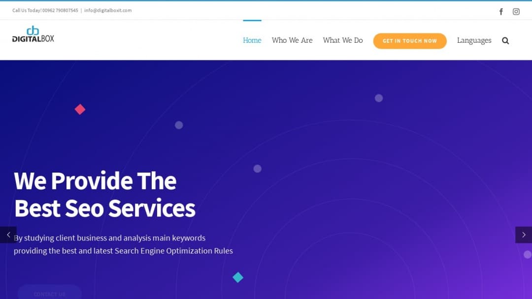 Screenshot of Digital Box's Website