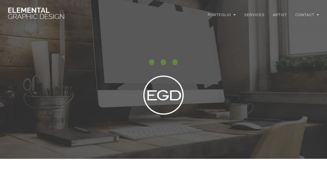 Screenshot of Elemental Design's Website