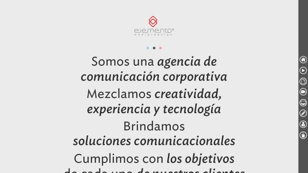 Screenshot of Elemento's Website