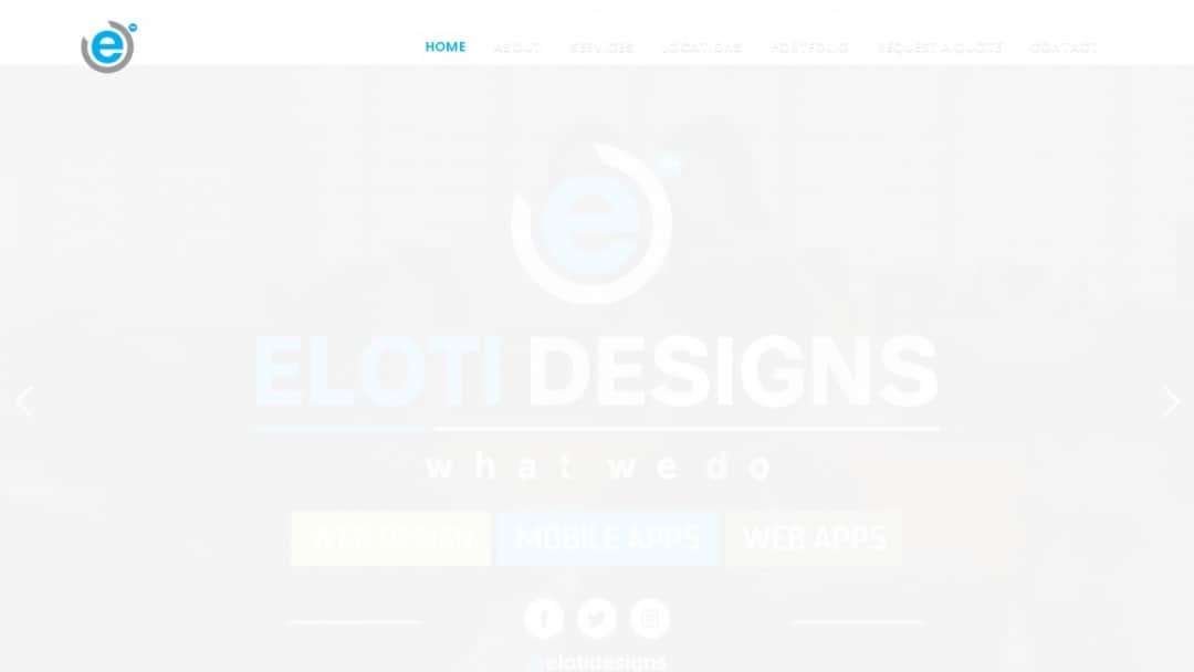 Screenshot of Eloti Designs's Website