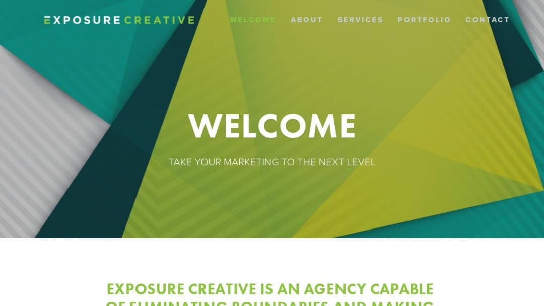 Screenshot of Exposure Creative's Website
