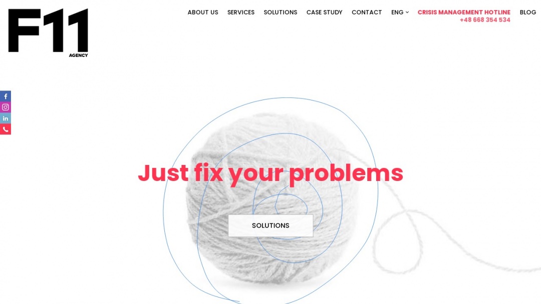 Screenshot of F11 Agency's Website