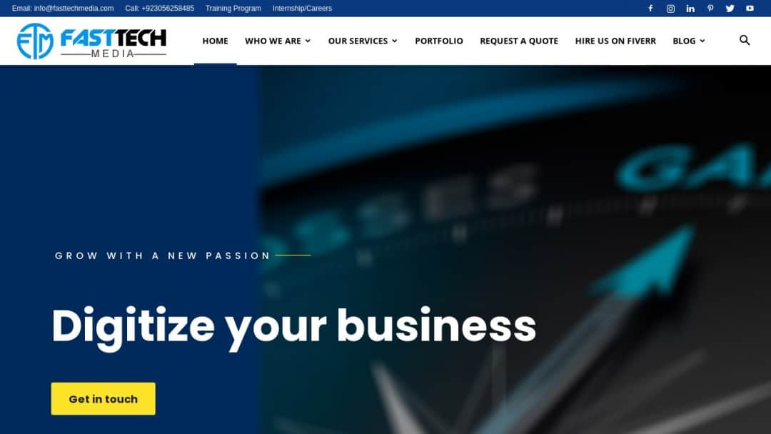 Screenshot of FastTech Media's Website