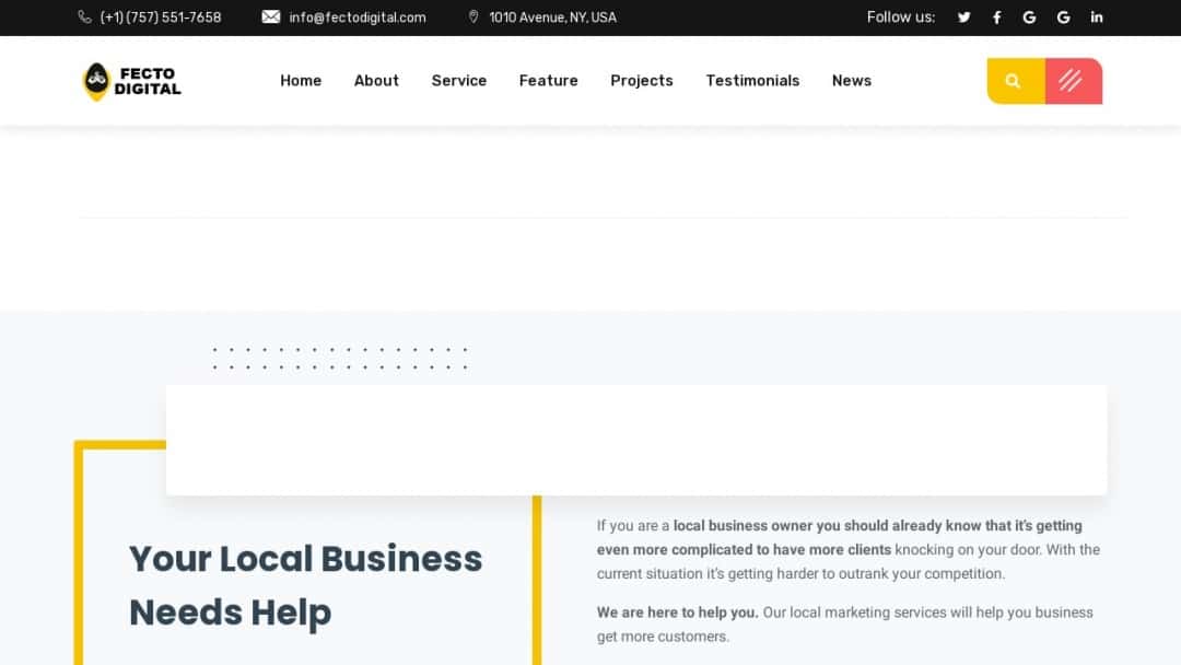 Screenshot of Fecto Digital's Website