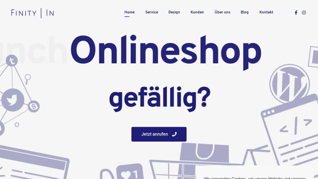 Screenshot of Finity-in's Website