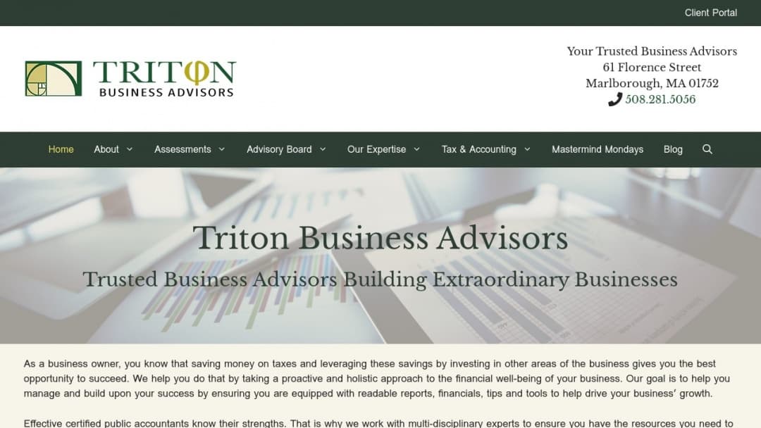 Screenshot of First Beacon Business Advisory Group's Website