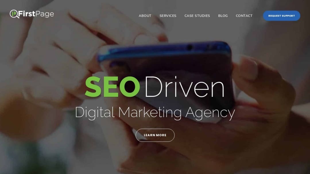 Screenshot of FirstPage Marketing's Website