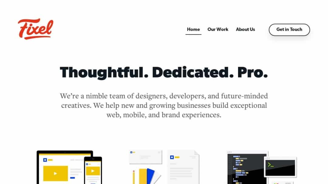 Screenshot of Fixel, LLC's Website