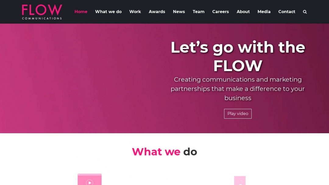 Screenshot of Flow Communications's Website