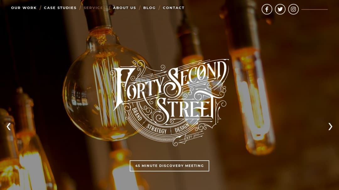 Screenshot of Forty Second Street's Website