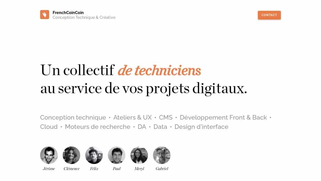 Screenshot of French Coin Coin's Website