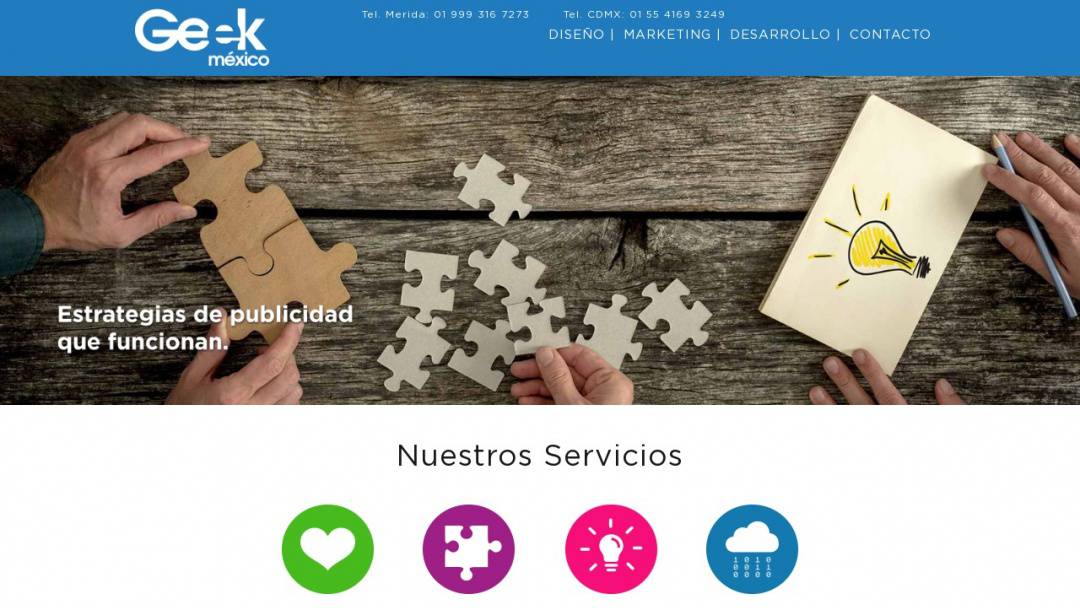 Screenshot of Geek Mexico's Website