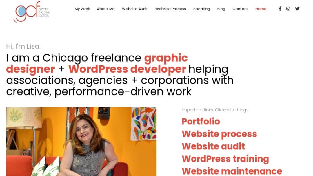 Screenshot of Gizmo Creative Factory's Website