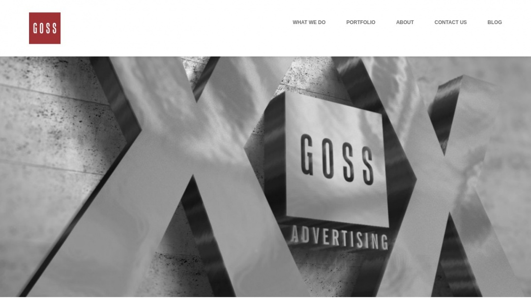 Screenshot of Goss Advertising's Website