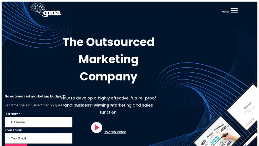 Screenshot of Grapevine Marketing Agency's Website