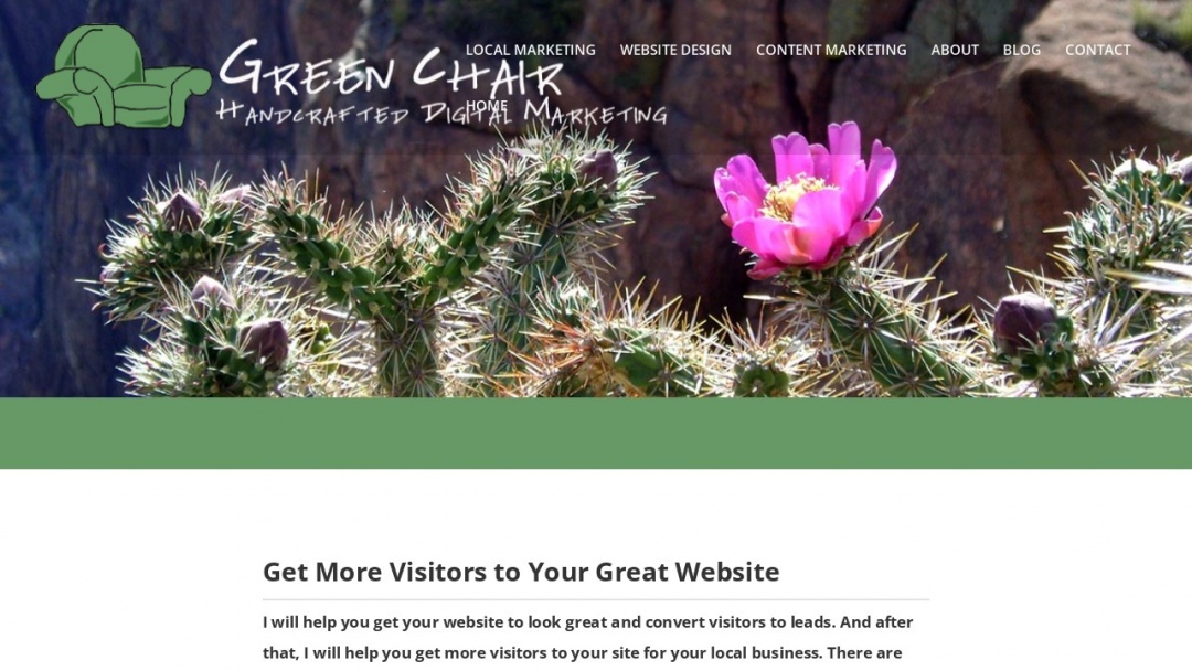 Screenshot of Green Chair Marketing Group's Website