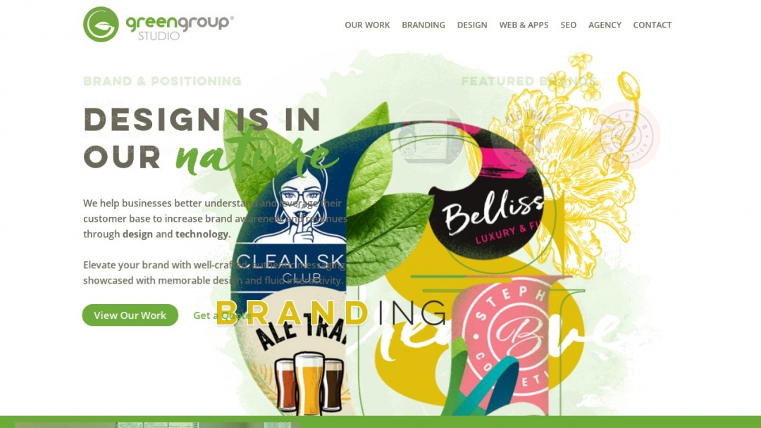 Screenshot of Green Group Studio's Website