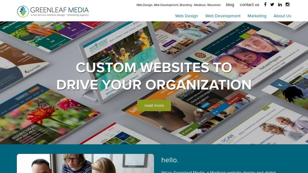 Screenshot of Greenleaf Media's Website