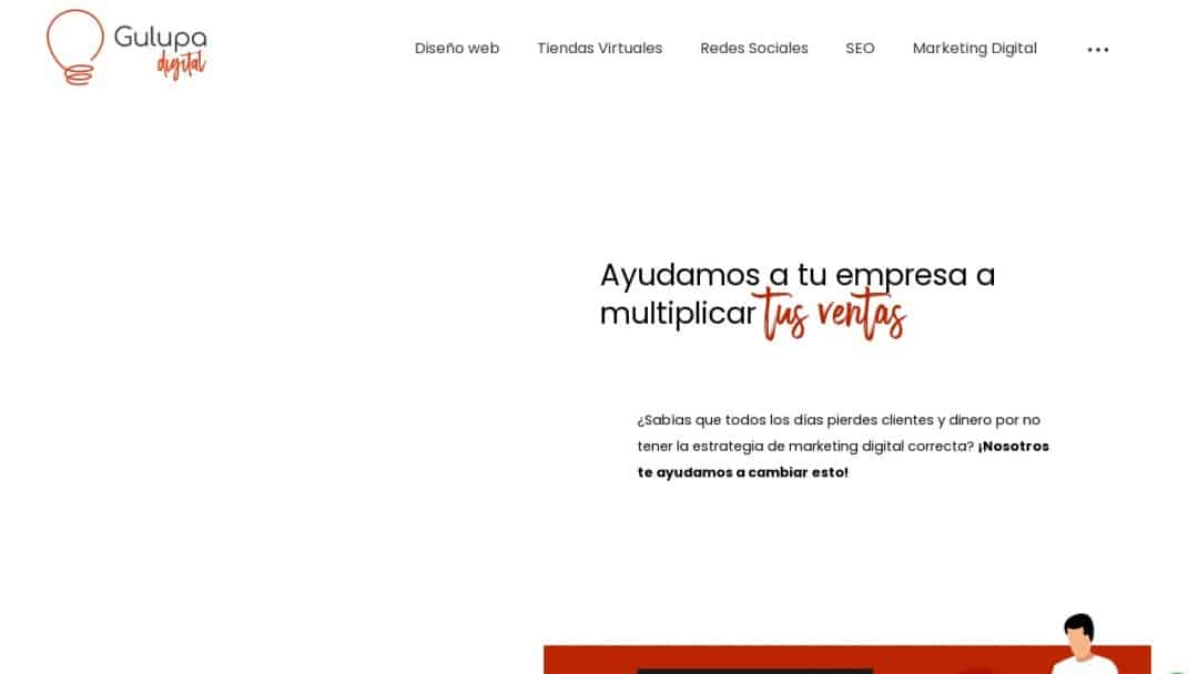 Screenshot of Gulupa Digital's Website