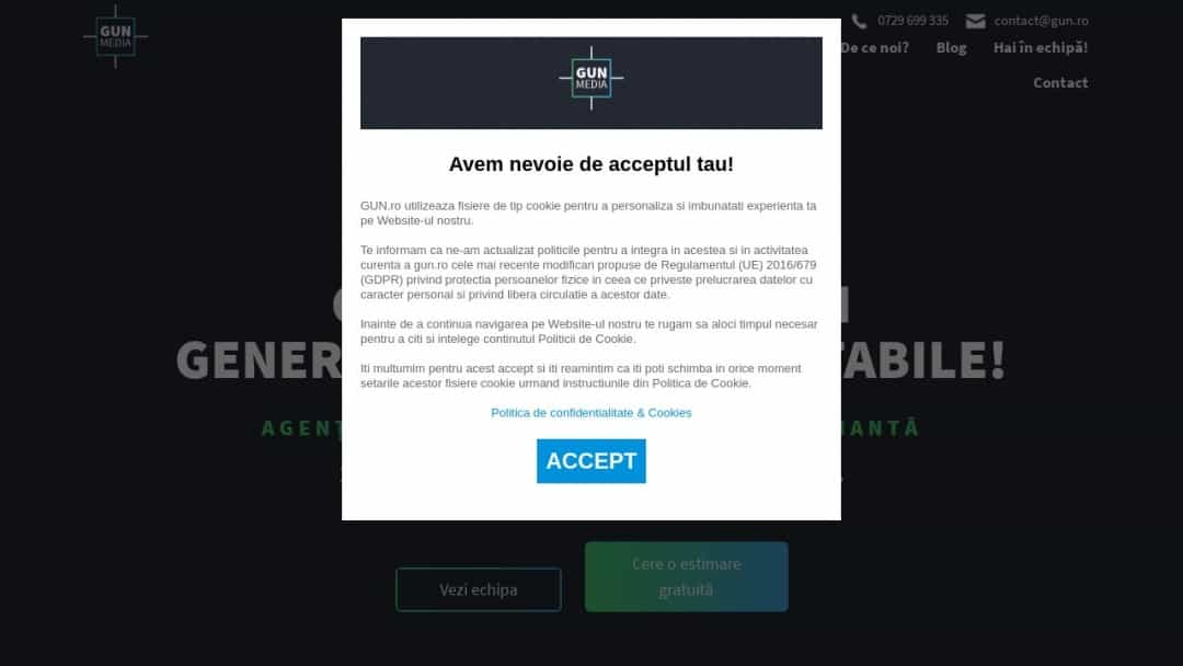 Screenshot of Gun Media's Website