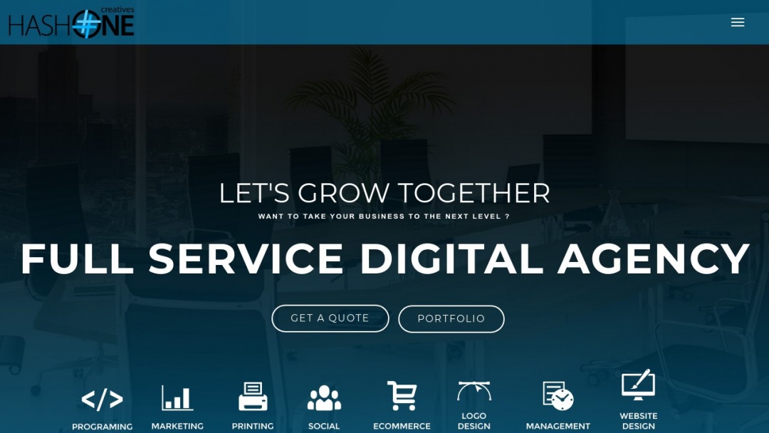 Screenshot of HashOne Creatives's Website