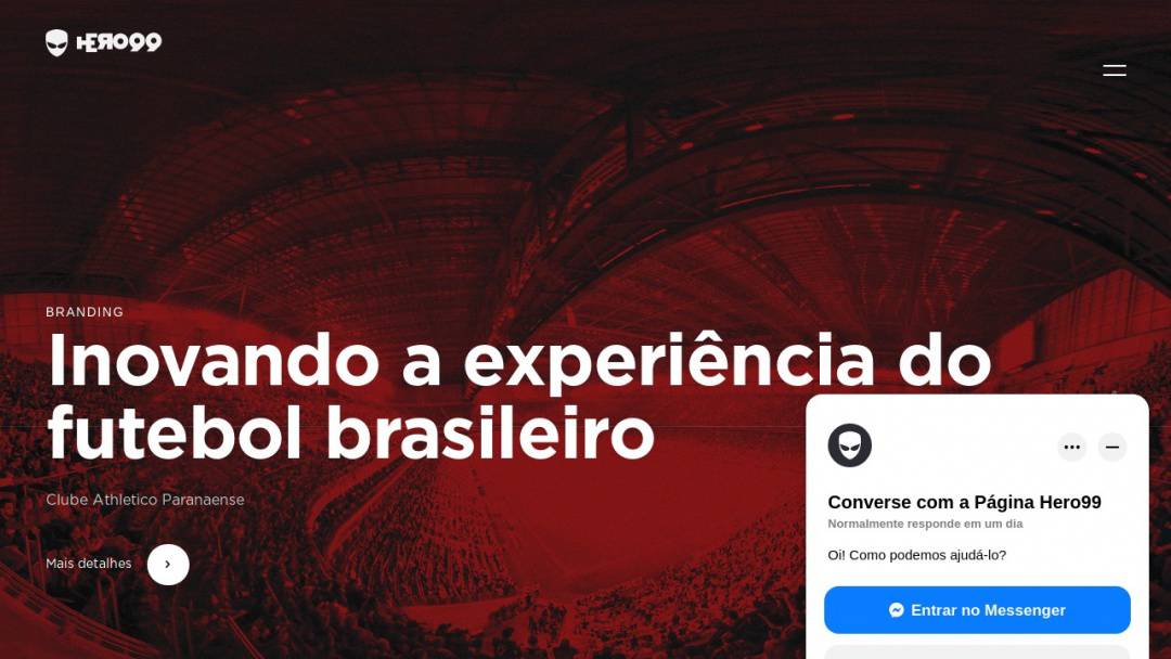 Screenshot of Hero99's Website