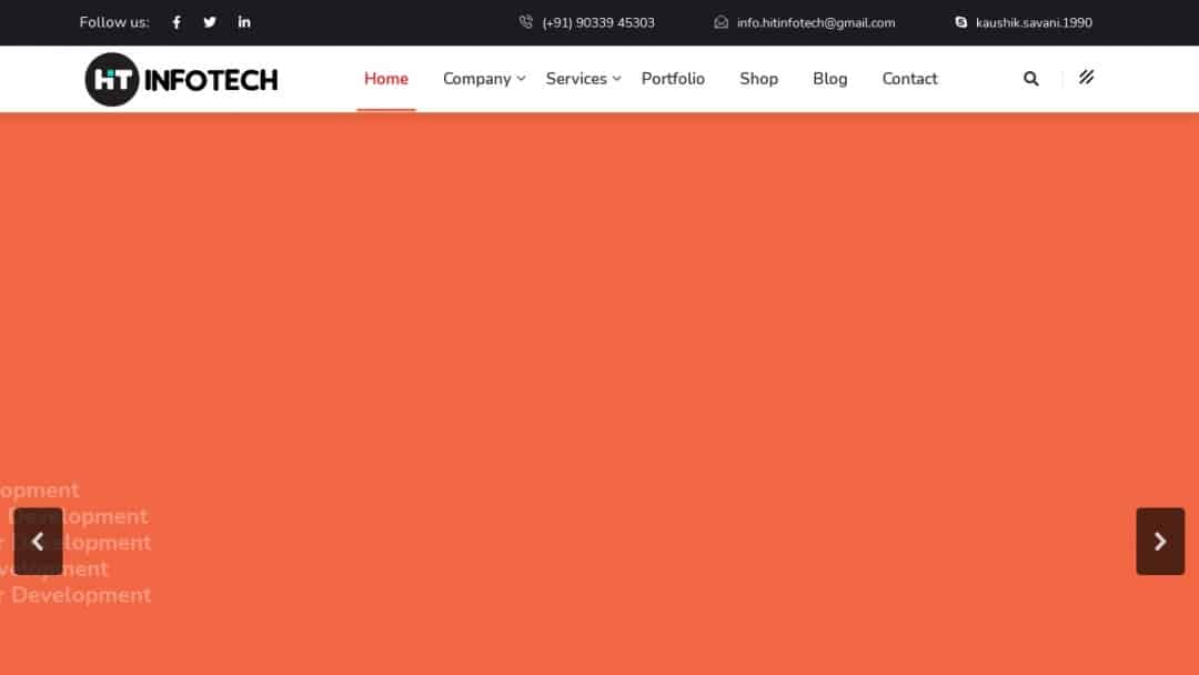 Screenshot of Hit Infotech's Website