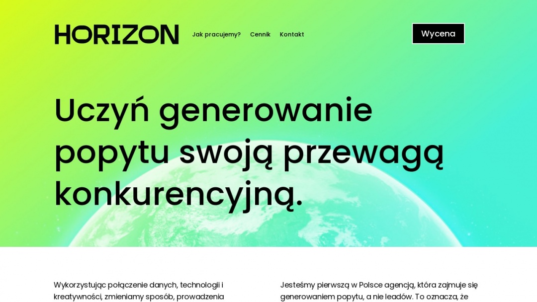 Screenshot of Horizon Marketing's Website