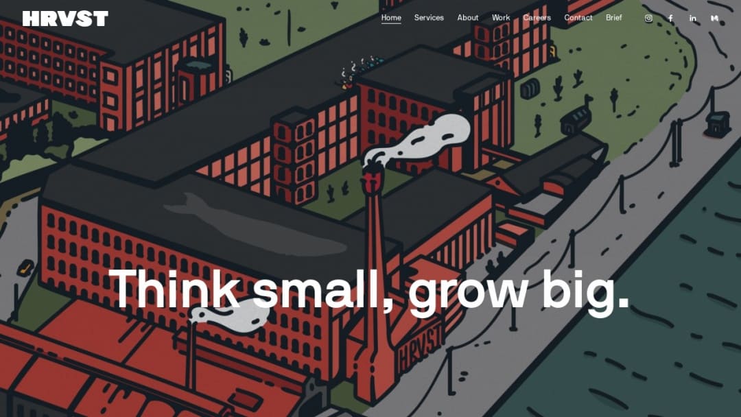 Screenshot of HRVST's Website