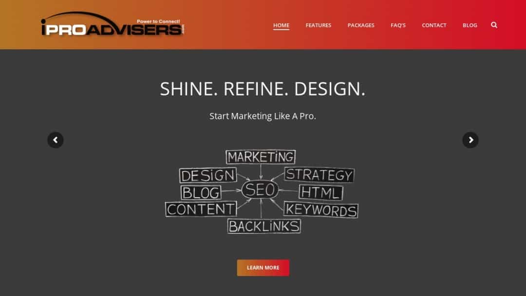 Screenshot of I Pro Advisers's Website