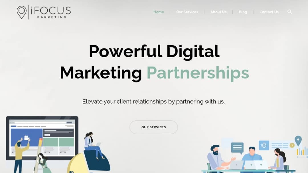 Screenshot of iFocus Marketing's Website
