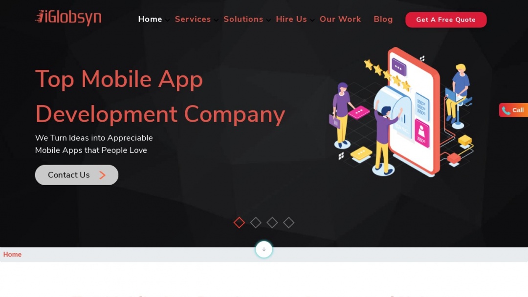 Screenshot of iGlobsyn Technologies's Website