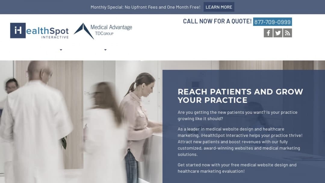 Screenshot of iHealthSpot's Website