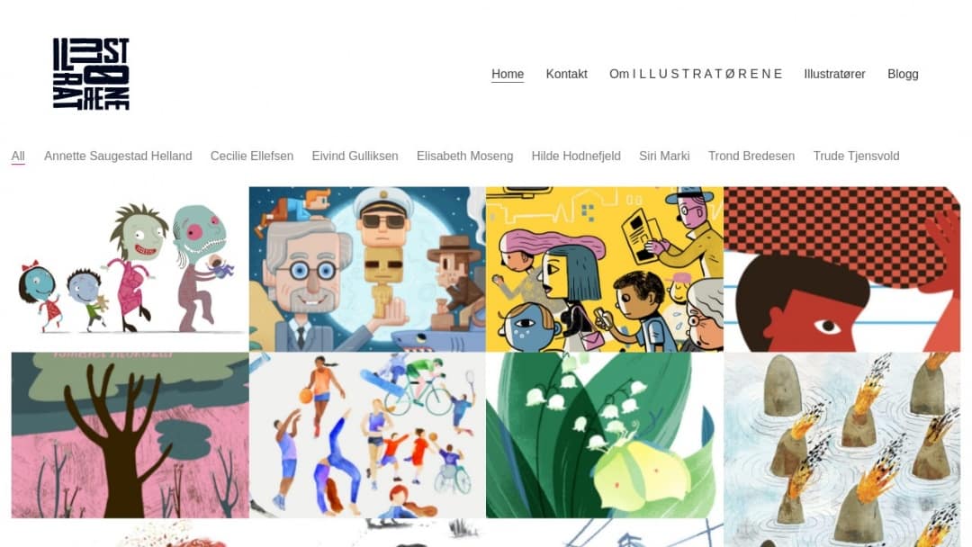 Screenshot of ILLUSTRATØRENE's Website