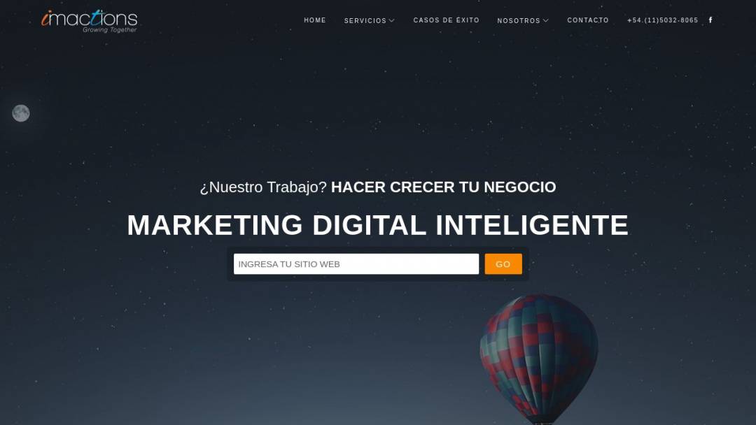 Screenshot of Imactions's Website