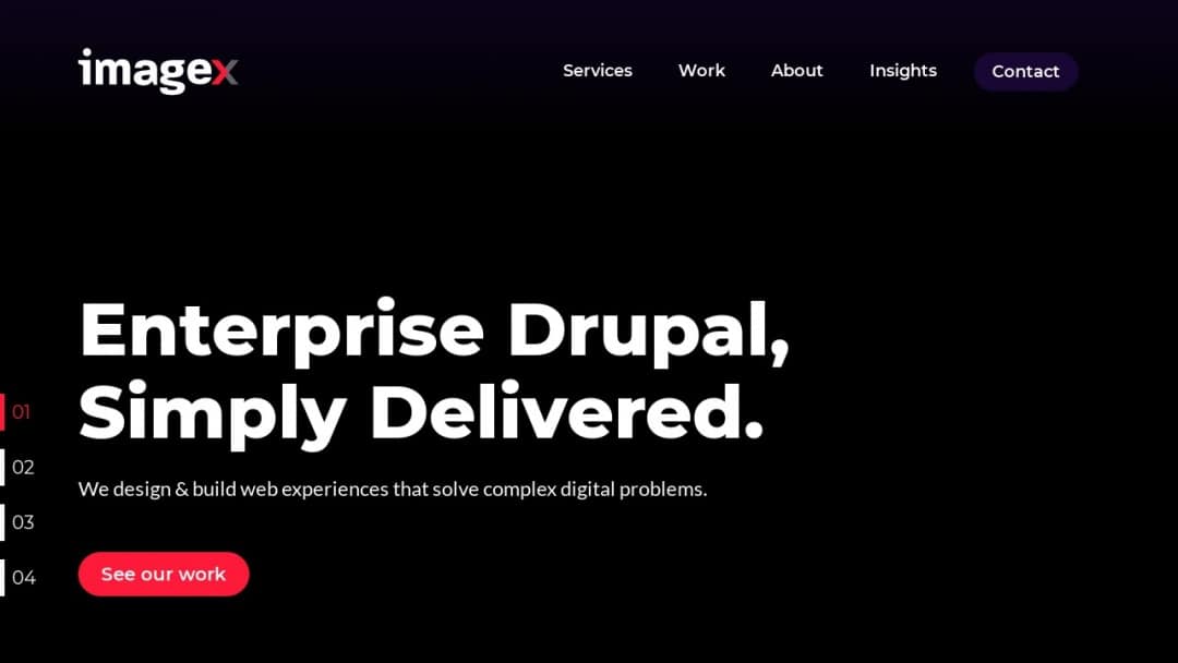 Screenshot of ImageX's Website