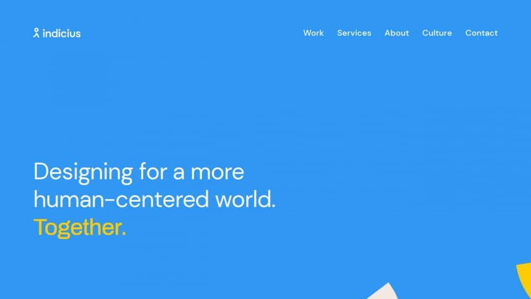 Screenshot of Indicius's Website