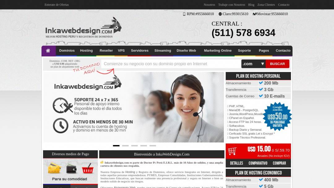 Screenshot of Inkawebdesign.com's Website