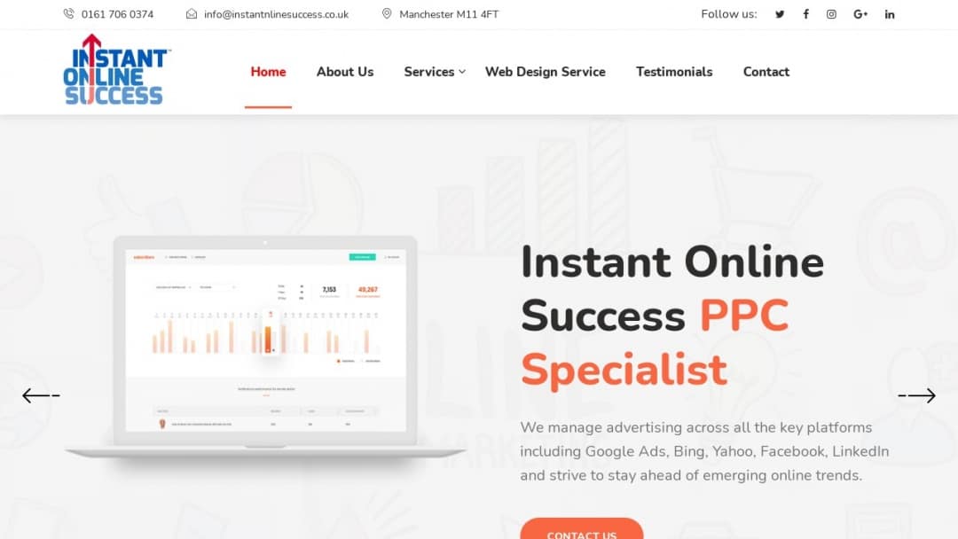 Screenshot of Instant Online Success Ltd's Website