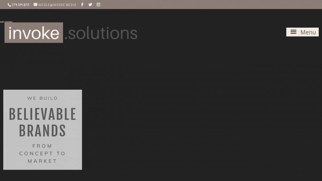 Screenshot of Invoke Media Group's Website