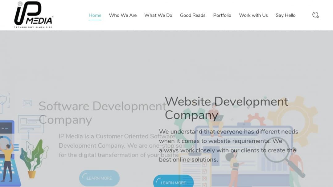 Screenshot of IP Media - Software Development Company's Website