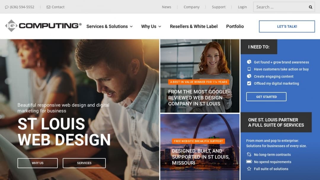 Screenshot of IQComputing's Website