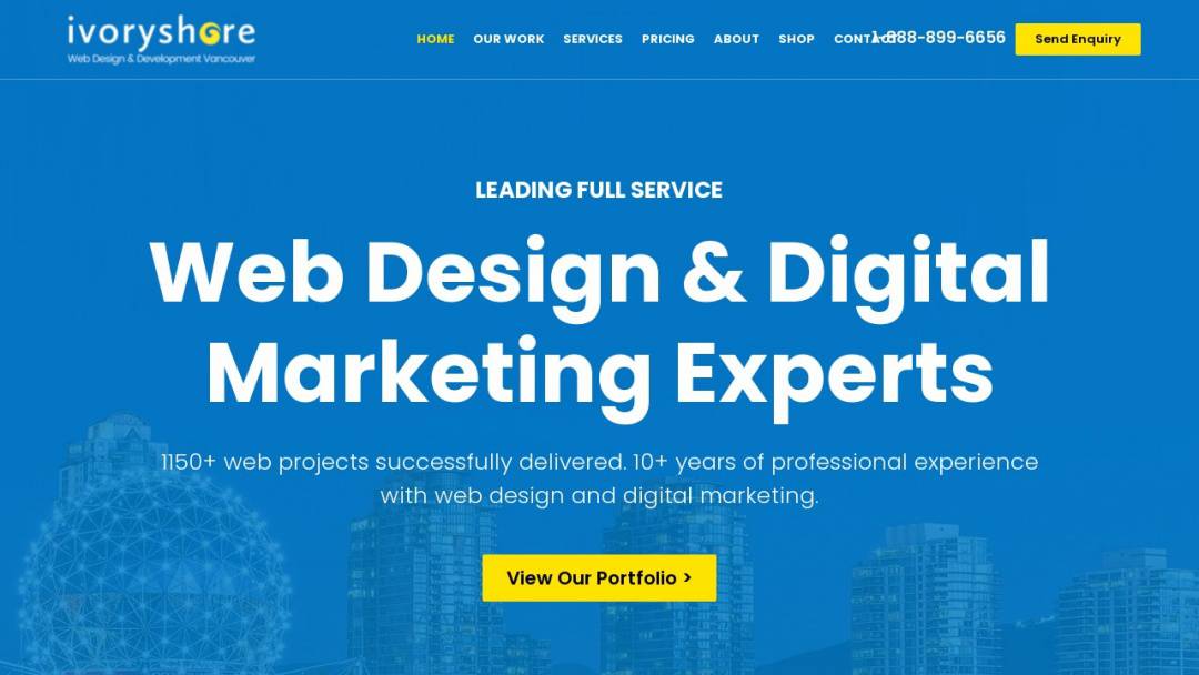 Screenshot of Ivoryshore's Website