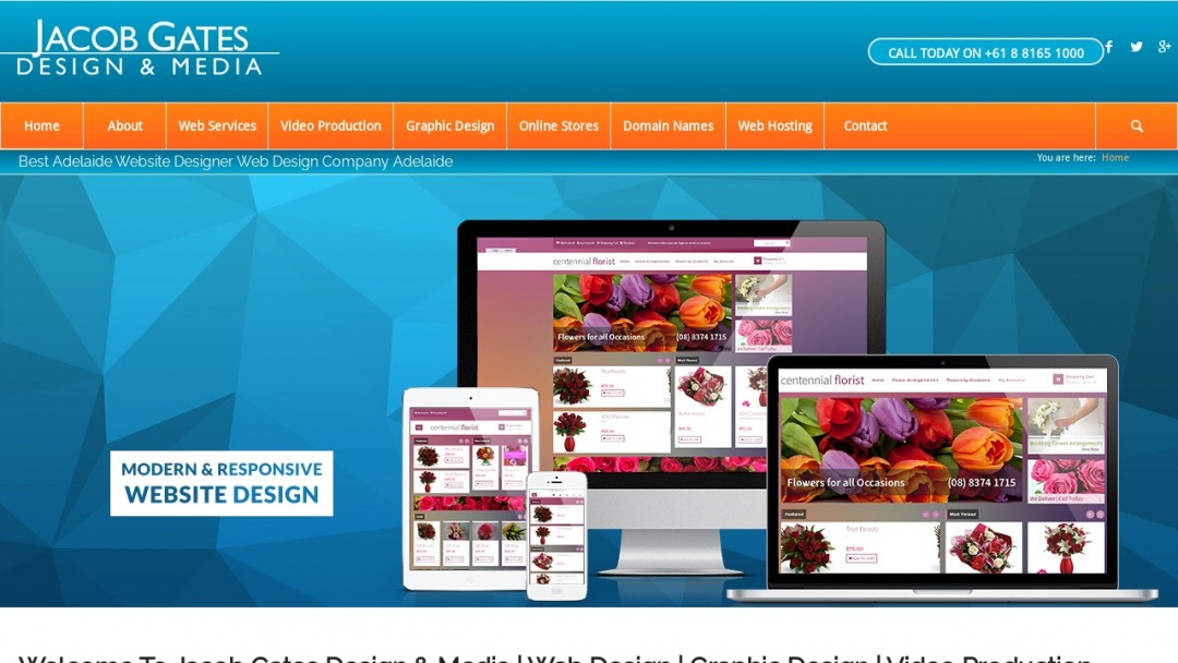 Screenshot of Jacob Gates Design & Media's Website