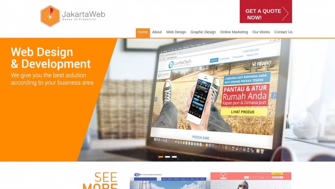 Screenshot of JakartaWeb's Website