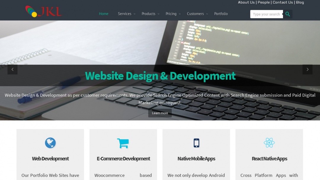 Screenshot of JKL Technologies Private Limited's Website