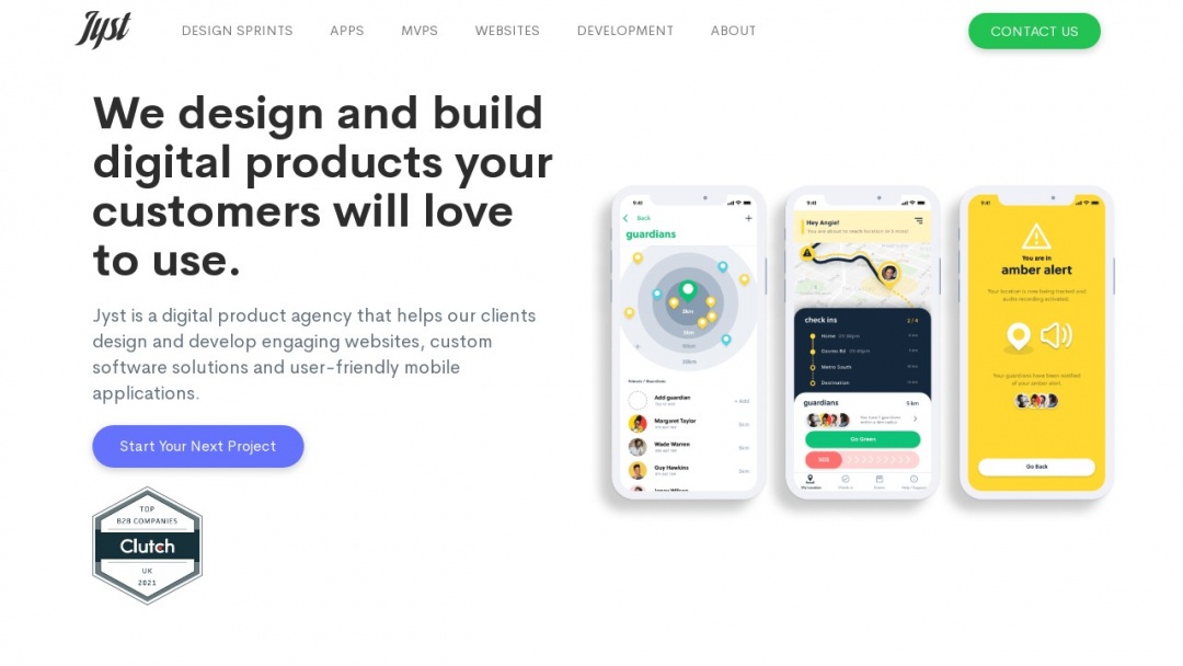 Screenshot of Jyst's Website