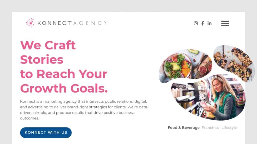 Screenshot of Konnect Agency's Website