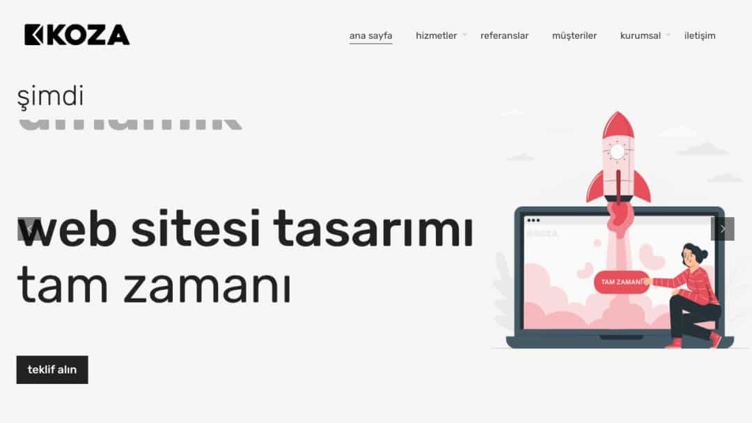 Screenshot of KOZA Interactive Web Design Agency's Website